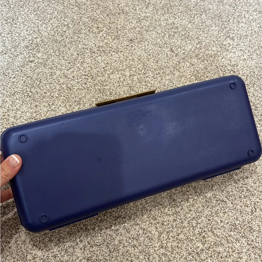 Vintage 90’s Spacemaker 13” Pencil Box In Gold & Blue, Great Condition! Rare